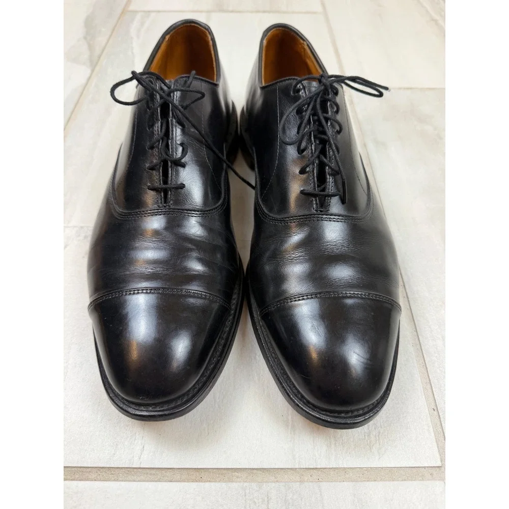 Allen Edmonds Park Avenue Black Leather Cap Toe Oxford Dress Shoes Mens 12 D